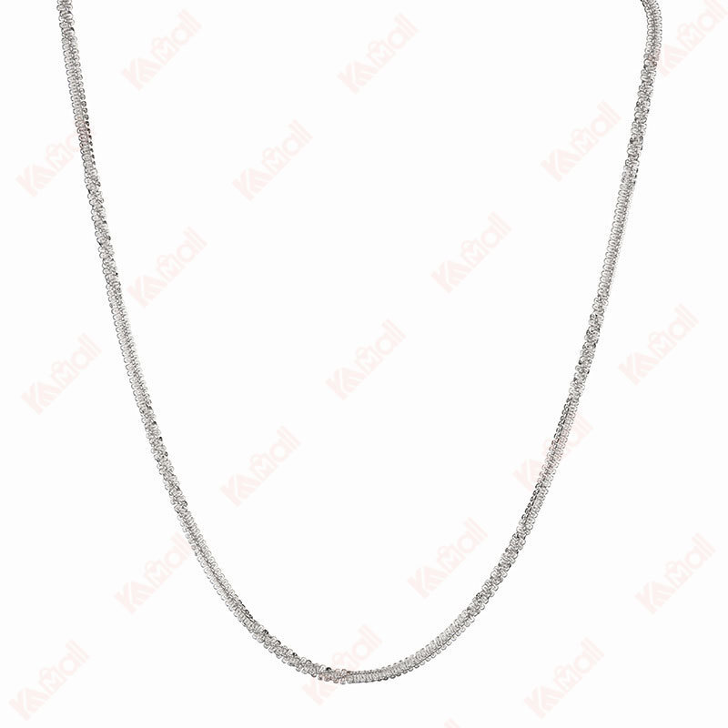 silver necklace u shape snake bone
